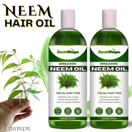 Neem Hair Oil For Hair Growth & Scalp Health | Hair Oil for Hair Soft - Strong - Shiny - Healthy Hair | Anti-Hair Fall - Non-Sticky & Lightweight | Oil - 100ml(Pack Of 2)