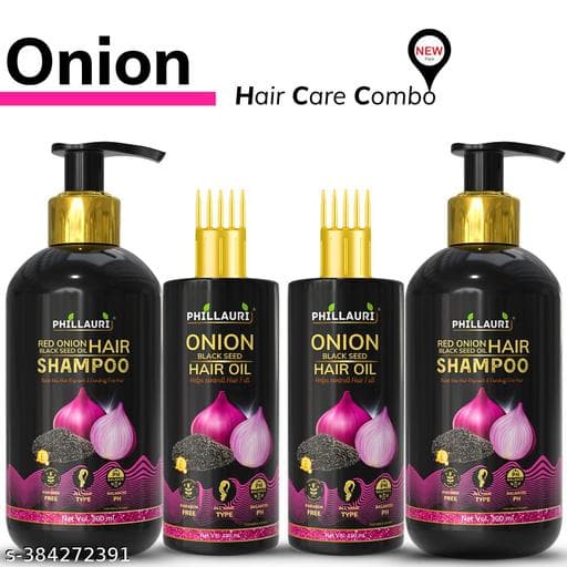 Onion Black Seed Oil Ultimate Hair Kit (Shampoo(300ml) + Hair Oil(100ml))- Net Vol (2 Items in the set) PACK-2