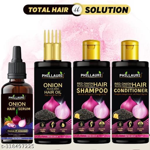 Phillauri Anti Hairfall Combo kit for healthy Hair Growth - Hair Oil (100ml) + Hair Shampoo (100ml) + Hair Conditioner (100ml) + Hair Serum (30ml)