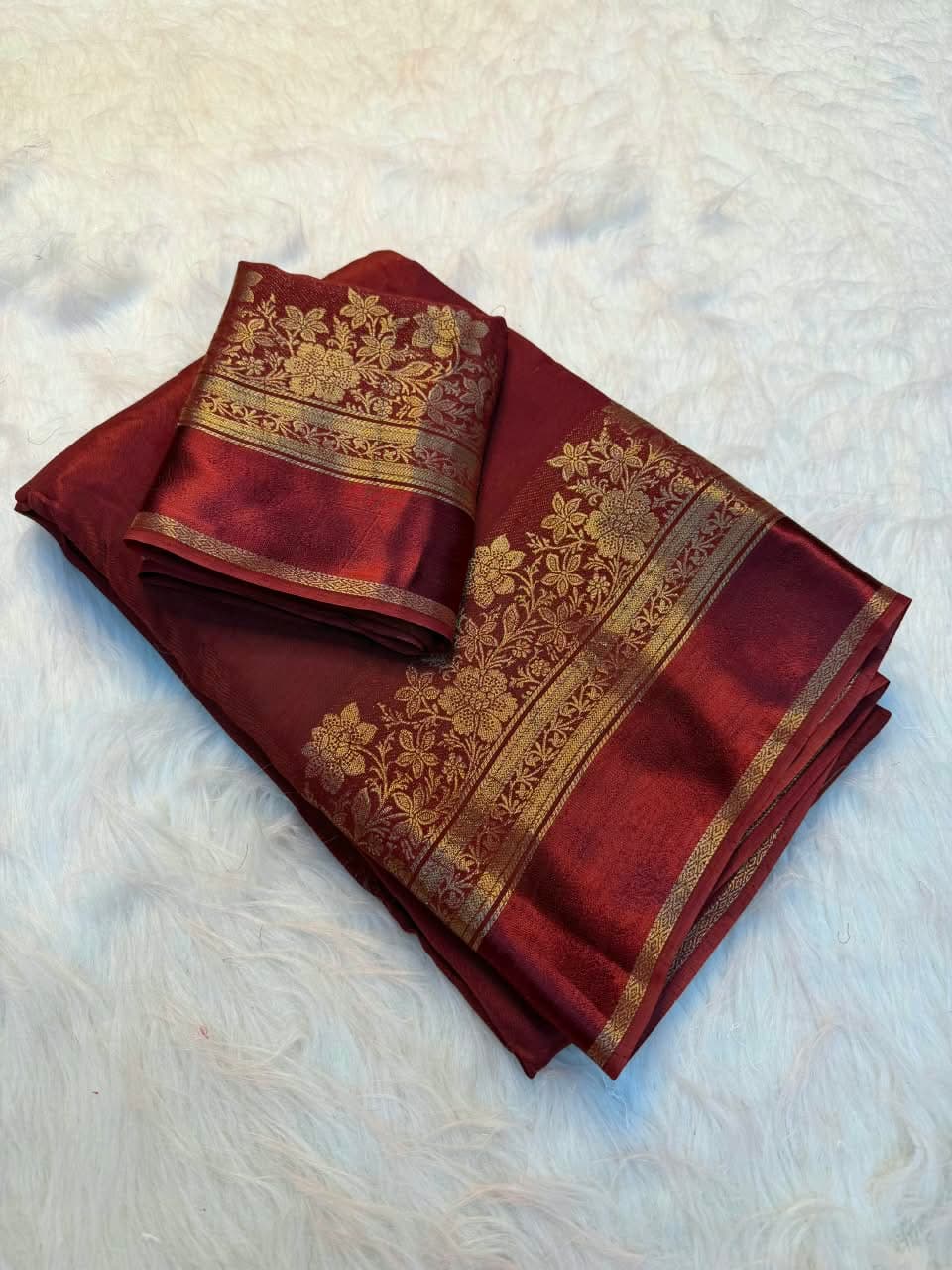 Pure Russian Viscose Saree With Zari Jacquard Patta