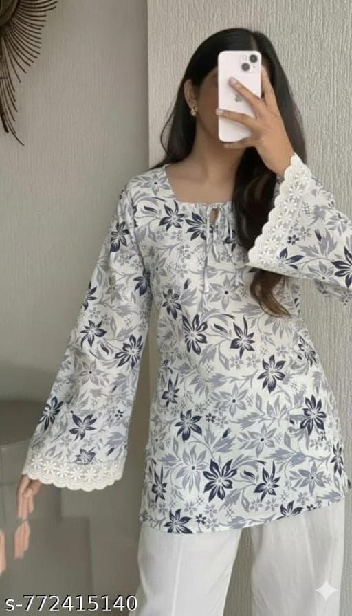 Women Floral Printed Short Kurti